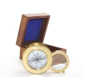 MDB Ahşap Kutulu Pirinç Mercekli Pusula Model 2 thumbnail 1