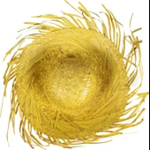 MDB Tropikal Parti Sarı Hasır Hawaii Şapkası thumbnail 5