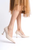 Cordelia Kadın Bej Saten Stiletto - 4
