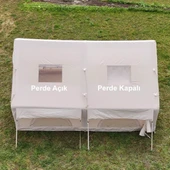 12 Kişilik 4 Mevsim Şişme Kamp Çadırı | 12 m², 420D Oxford Kumaş, Su Geçirmez, 300×400×210 cm - 12