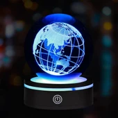 MDB USB'li Dünya Tasarımlı Dönen Cam Küre thumbnail 1