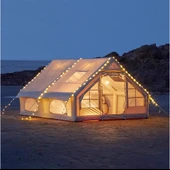 12 Kişilik 4 Mevsim Şişme Kamp Çadırı | 12 m², 420D Oxford Kumaş, Su Geçirmez, 300×400×210 cm - 1