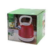 KİWİ KK-3340R KIRMIZI NOSTALJİ DEMLİK MODELÇELİK KETTLE SU ISITICI 2.2LT 1800W PASLANMAZ ÇELİK GÖVDE- GİZLİ RESİZTANS (5250) - 1