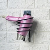 Kendiliğinden Yapışkanlı Siyah Paslanmaz Metal Fön Makinesi Askısı Saç Kurutma Makinesi Tutacağı (5250) - 2