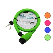 ANAHTARLI KALIN MOTOR - BİSİKLET KİLİT ÇELİK TEL RENKLİ KILIF 18MMX100CM (5250) - 1