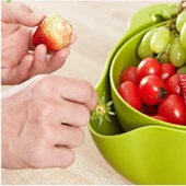 Çok Amaçlı 360 Derece Dönebilir Pratik Hazneli Mutfak Süzgeç Elek (5250) - 1