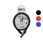 ANAHTARLI METAL KAFA BİSİKLET KİLİT ÇELİK TEL SİYAH ŞEFFAF KILIF 12MMX80CM (5250) - 1