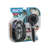 VAKUMLU - SİYAH LÜKS DUŞ SETİ  DUŞ BAŞLIK=5 MOD=FONKSİYON ÖRGÜLÜ HORTUM=1.5MT MAFSAL=3 KADEME (5250) - 1