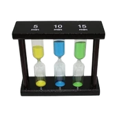 5-10-15 DK 3LÜ CAM KUM SAATİ AHŞAP STANDLI (5250) - 1