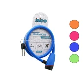 ANAHTARLI PLASTİK KAFA BİSİKLET KİLİT ÇELİK TEL RENKLİ KILIF 12MMX80CM (5250) - 1