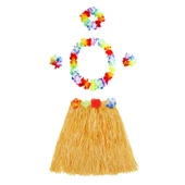 Luau Aloha Hawaii Kolye Etek Taç ve Bileklik Seti Turuncu (5250) - 1