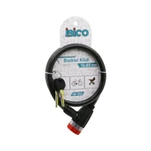 ANAHTARLI ÇEVİRMELİ KİLİT KAPAKLI PLASTİK KAFA BİSİKLET KİLİT ÇELİK TEL SİYAH ŞEFFAF KILIF 12MMX80CM (5250) - 1