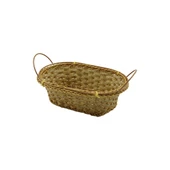 OVAL PLASTİK HASIR EKMEK - ÇOK AMAÇLI SEPET KULPLU - METAL İSKELET TABAN:11X18- AĞIZ:18X24.5CM D:8CM (5250) - 1