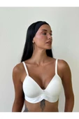 Lazer Kesim Hafif Destekli Sütyen 2'li Set – Beyaz,Ten Rengi thumbnail 4