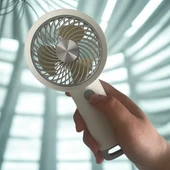 USB ile Şarj Olabilen 3 Ayarlı Fan Modlu Çanta Tipi El Fanı (5250) - 5