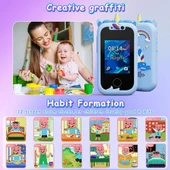 Çocuklar İçin Telefon Şeklinde Fotoğraf Makinesi | Dokunmatik, Çift Kameralı, 32 GB Hafıza Kartlı - 6