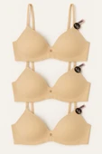Lazer Kesim Hafif Destekli Ten Rengi Sütyen 3’lü Set – Şık ve Rahat thumbnail 1