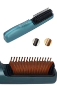 Şarjlı Saç Düzleştirici Tarak İyon Özellikli Sıkı Dişli Elektriklenme Karşıtı - 3