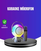 RGB Işıklı Astronot Bluetooth Hoparlör Karaoke Mikrofonlu thumbnail 1