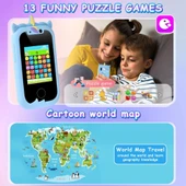 Çocuklar İçin Telefon Şeklinde Fotoğraf Makinesi | Dokunmatik, Çift Kameralı, 32 GB Hafıza Kartlı - 7