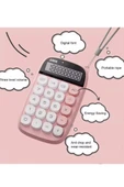Sevimli Kare Tuşlu 10 Haneli Ldc Ekran Hesap Makinası Pembe thumbnail 3