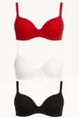 Dolgulu Balenli Fiyonklu Sütyen 3’lü Set,Kırmızı,Siyah,Beyaz – Şık ve Rahat thumbnail 1