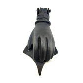 Antika Tarz Dekoratif Pirinç El Kapı Tokmağı, Taktak - 167x75 Mm, Oksit - 1