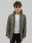 Erkek Kışlık İçi Kürklü Sabit Kapüşonlu Vizon Kaban Parka thumbnail 6