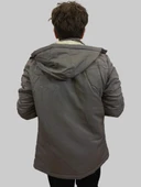 Erkek Kışlık Çıkma Kapüşonlu Vizon Kaban Parka - 6