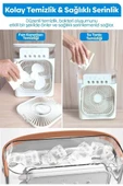 Taşınabilir Işıklı 5 Spreyli Vantilatör Buzlu Buharlı Vantilatör Mini Fan Nemlendirici - 4