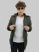 Erkek Kışlık Çıkma Kapüşonlu Haki Kaban Parka thumbnail 1