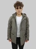 Erkek Kışlık İçi Kürklü Sabit Kapüşonlu Vizon Kaban Parka thumbnail 1