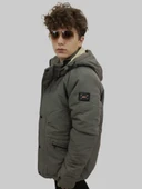 Erkek Kışlık İçi Kürklü Sabit Kapüşonlu Vizon Kaban Parka thumbnail 4