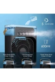 Taşınabilir Işıklı 5 Spreyli Vantilatör Buzlu Buharlı Vantilatör Mini Fan Nemlendirici - 2