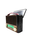 KTF-1428 Nostaljik Solar Enerjili Bluetooth Speaker – Radyo, SD/USB MP3 Çalar, Güçlü Taşınabilir Hoparlör - 4