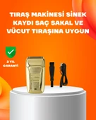 Altın Renk Kablolu Sakal Tıraş Makinesi Çelik lı 3W Motor thumbnail 1