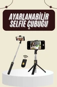 Cep Telefonu Tripod Standı Manyetik Selfie Sopa Bluetooth Uzaktan Kumandalı - 1