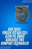Siyah Bluetooth Hoporlör Baykuş Speaker Bluetooth 5.0 Bağlantılı - 2