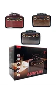 Nostaljik Görünümlü Ahşap Radyo TF SD USB Girişli Led Fener Işıklı - 1