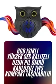 Baykuş Tasarımlı Mini Bluetooth Speaker Yüksek Ses Kaliteli Taşınabilir thumbnail 2