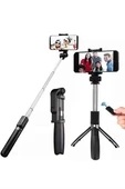 Selfie Çubuğu Tripod Bluetooth Kumandalı Selfie Çubuğu Telefon Tutucu - 1