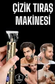 Tıraş Makinesi Şarjlı Profesyonel Saç Kesme Makinesi Gold Çizik Tıraş - 2