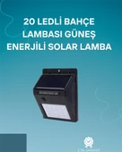 Hareket Sensörlü Solar Lamba | 120° Algılama Açısı, 3-4 Metre Mesafe, Suya Dayanıklı LED - 1