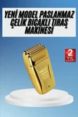 Sakal Kesme Tıraş Makinesi Paslanmaz Çelik Gold Şarjlı thumbnail 1
