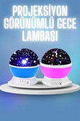 Renkli Yıldızlı Gökyüzü Projeksiyon Gece Lambası Pilli ve USB Kablolu - 2