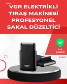 ABS Gövdeli Süper İnce Elektrikli Sakal Kesici – 45 dk Kablosuz Kullanım, Yanak Makası Dahil - 1