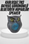 Siyah Bluetooth Hoporlör Baykuş Speaker Bluetooth 5.0 Bağlantılı - 1