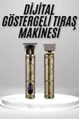 Tıraş Makinesi Saç Sakal Ense Çizim Profesyonel LCD Ekran Paslanmaz Çelik - 2
