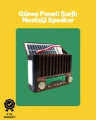 KTF-1428 Solar Panel Destekli Şarjlı Bluetooth Hoparlör – FM/AM/SW Radyo, AUX ve TF Kart Girişli - 2