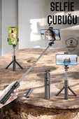 Kumandalı Tripod Telefon Tutucu Selfie Çubuğu 360 Derece Dönebilen - 2
